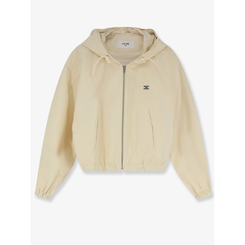 Celine Women Cotton Blend Jacket With Logo
